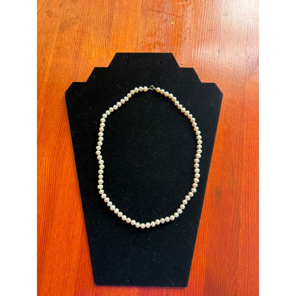 14K Gold Pink Freshwater Pearl Necklace 18 Inch Knotted Strand 585 Stamped